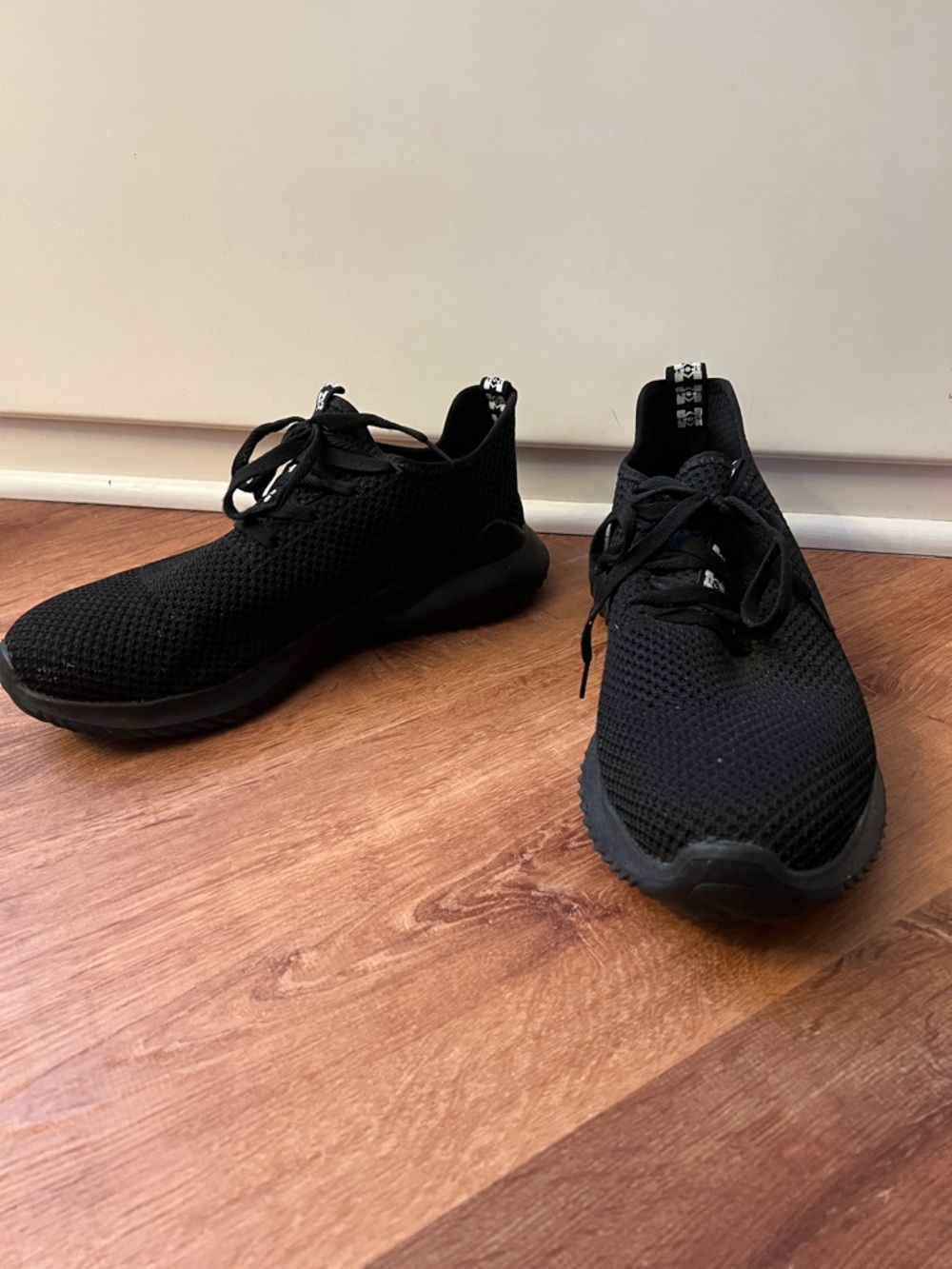 Black Knit Slip-On Sneakers with Steel Toe